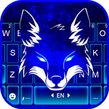 Neon Wolf Blue Zeichen