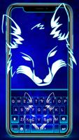 Fond de clavier Neon Wolf Blue Affiche