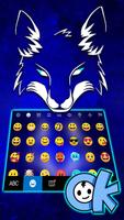 Fond de clavier Neon Wolf Blue capture d'écran 2