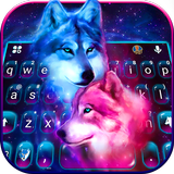 Thème de clavier Neon Wolf Gal icône