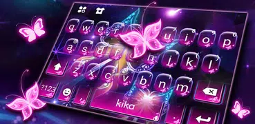Neon Butterfly Keyboard Theme