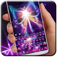 Neon Butterfly Keyboard Theme APK download