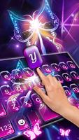 Tema Keyboard Neon Butterfly screenshot 1