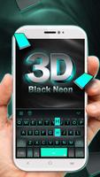 Neon 3D Black Affiche