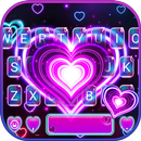 Neon 3d Heart Keyboard Theme APK