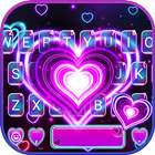 Thème de clavier Neon 3d Heart icône