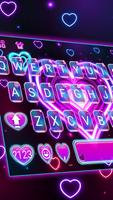 Neon 3d Heart Klavye Teması Ekran Görüntüsü 1