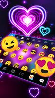 Neon 3d Heart Klavye Teması Ekran Görüntüsü 2