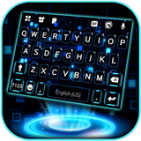 Fond de clavier Neon 3D Tech L icône
