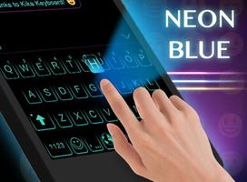 Cool Neon Blue Klavye Teması Ekran Görüntüsü 3