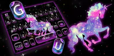 Night Galaxy Unicorn Keyboard 