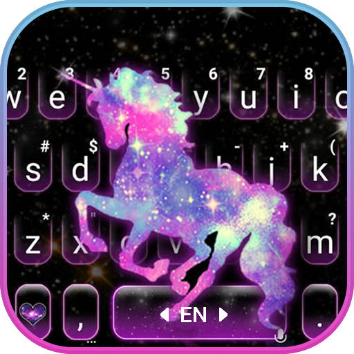 Night Galaxy Unicorn Tema Tast