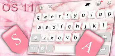 Tema Keyboard Os11 Pink Marble