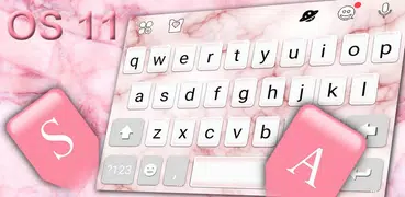 Os11 Pink Marble Keyboard Them