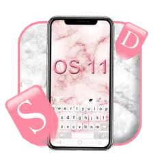 Os11 Pink Marble Keyboard Them APK download