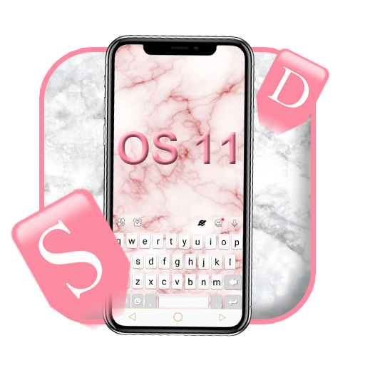 Os11 Pink Marble Keyboard Them