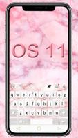 Os11 Pink Marble Keyboard Them পোস্টার