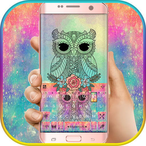 Colorful Owl Tastatur thema