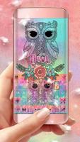 Colorful Owl Keyboard Theme پوسٹر
