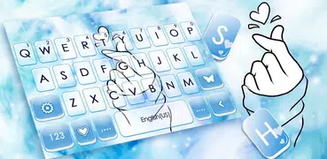 Tema Keyboard Pastel Blue Love