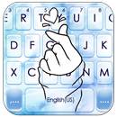 Pastel Blue Love Keyboard Them APK