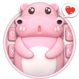 3D Pink Cute Hippo Thème APK
