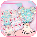 Pastel Pink Girl Keyboard Them APK