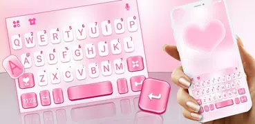 Pastel Pink Heart Tastatur-The