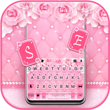 خلفية الكيبورد Pearl Pink Rose أيقونة