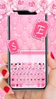 خلفية الكيبورد Pearl Pink Rose الملصق
