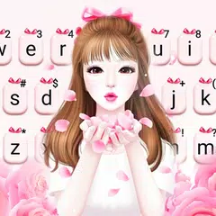 Pedal Pink Girl Keyboard Theme APK download