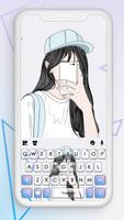 Phone Selfie Girl 2 Tastaturhintergrund Plakat