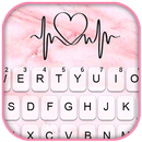 Tema Keyboard Pink Marble Hear APK