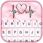 Tema Keyboard Pink Marble Hear ícone