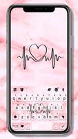 Tema Keyboard Pink Marble Hear Cartaz