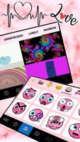 Tema Keyboard Pink Marble Hear imagem de tela 3