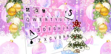 Pink Merry Christmas Keyboard 