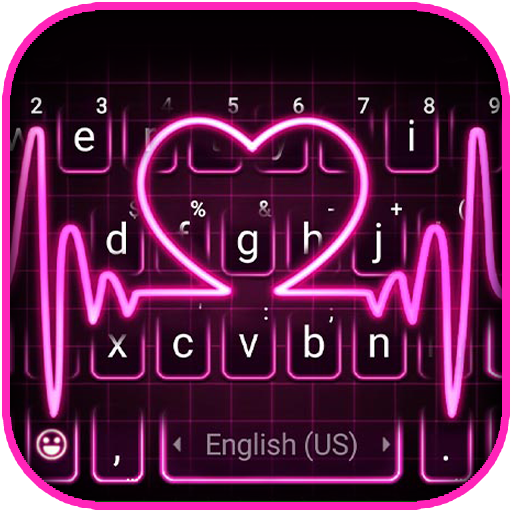 Pink Neon Heart Tastiera