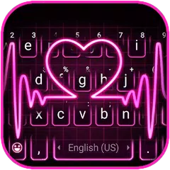 Pink Neon Heart Theme APK download