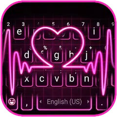 download Pink Neon Heart Tastiera APK
