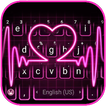 Pink Neon Heart キーボード