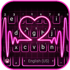 Pink Neon Heart Zeichen