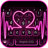 Pink Neon Heart ikon