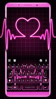 الكيبورد Pink Neon Heart الملصق