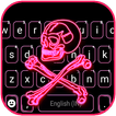 Pink Neon Skull Klavye Arkapla