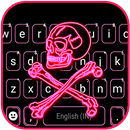 Pink Neon Skull Klavye Arkapla APK