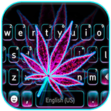 خلفية الكيبورد Pink Neon Weed أيقونة