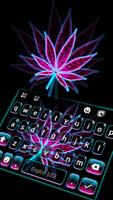 Fond de clavier Pink Neon Weed Affiche