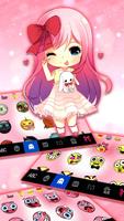 Tema Keyboard Pink Baby Girl imagem de tela 3