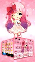 Tema Keyboard Pink Baby Girl imagem de tela 1